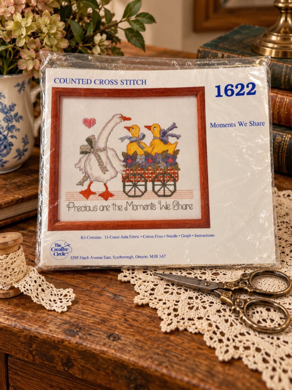 Vintage Creative Circle “Moments We Share” Counted Cross Stitch Kit #1622 Comple